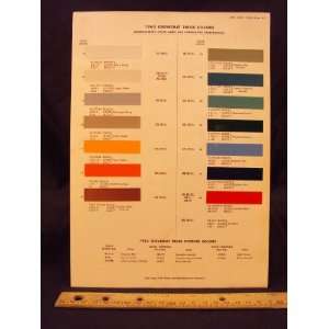  1963 CHEVROLET Truck Paint Colors Chip Page General Motor 