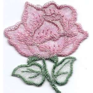 BUY 1 GET 1 FREE  Iron On Applique Pink Sparkly Rose 