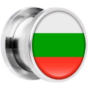  13mm Stainless Steel Bulgaria Flag Saddle Plug Jewelry