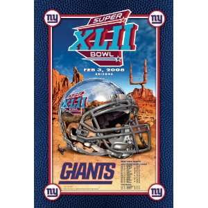  Super Bowl XLII Poster   NFC Champs   New York Giants 