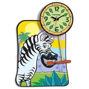  Time to Brush Clock  Zebra