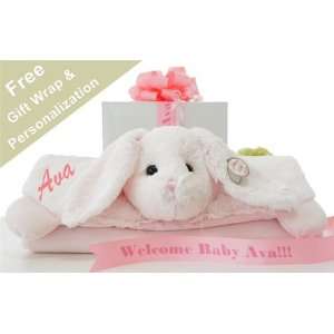  Personalized Sweet Bunny Belly Baby Blanket. Baby