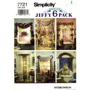  Simplicity 7721 Sewing Pattern Window Treatments Swags 
