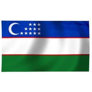  Uzbekistan Flag 5X8 Foot Nylon PH Patio, Lawn & Garden