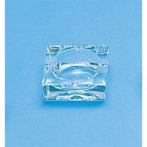  Gift Boxed Usse Crystal Clear Square Ash Tray   3 1/4 Dia 