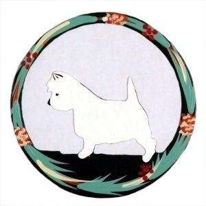    Hand Painted Dog Christmas Ornament   Westie