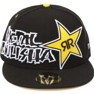 Metal Mulisha Rockstar Blasted Mens Flexfit Racewear Hat   Black / Sz 