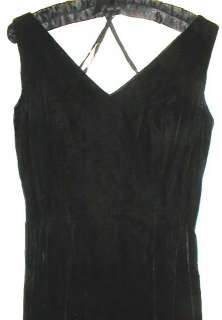 BLACK VELVET TRUMPET DRESS DOUBLE V ANN ARNOLD 1930s  