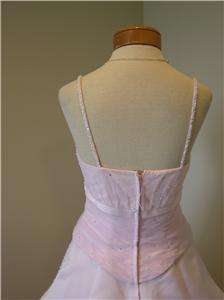 NEW NWOT Wedding dress Bridal gown pink w/pearls/crystals size 8 