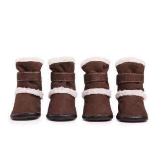 East Side Collection Dog Boots Shoes Classic Sherpa Accents Rubber 