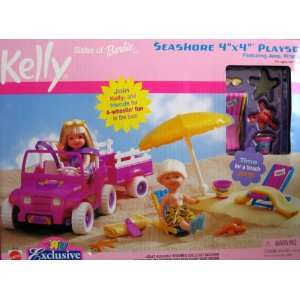 Barbie KELLY Seashore 4 x 4 Playset w Jeep Wrangler   T 