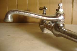 Antique Wall Mount Sterling Kitchen Farm Sink Faucet Brass Copper 