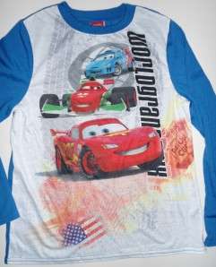   Disney PJ Pajama Shirt NWT Boys Sz Large Lightning McQueen Long Sleeve