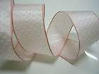White Polka Dot Pink Satin Easter Pew Bow Wired Ribbon