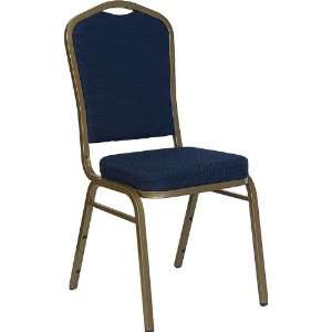   Furniture Blue Crown Back Banquet Chair Gold Frame