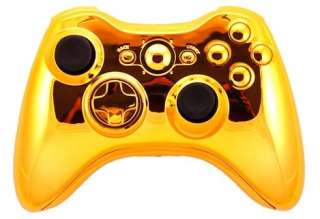 XBOX 360 controller mod kit case GOLD CHROME outer shell  
