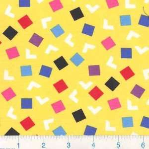  45 Wide Shakin` Shapes Squares and Angles Yellow Fabric 