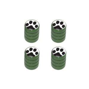  Paw Print   Dog Cat Tire Rim Valve Stem Caps   Green 