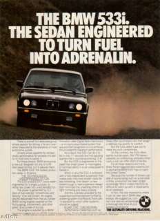 1983 BMW 533i Sedan photo Fuel to Adrenalin print ad  