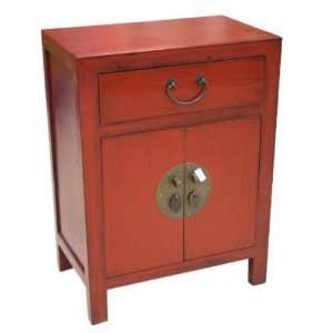  Oriental Style Small Wooden End Table / Night Stand