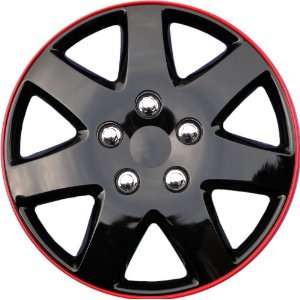   KT962 15IB+R Black 15 ABS Plastic Aftermarket Wheel Cover   4 Piece
