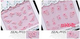 20 Sheet x Mix Designs French Style Pink Flowers Nail Art Stickers 
