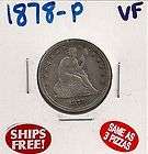 1878 p seated liberty quarter dollar 25 coin typ334 returns