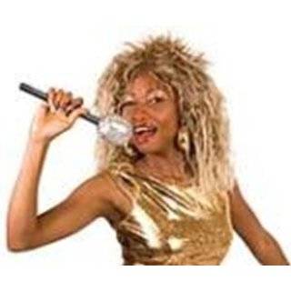 Tina Turner Fancy Dress Wig, Mic & Face Paint Kit