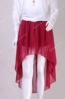 7Color Asymmetric Long Maxi Pleated Ruffle Skirt Elastic WaistBand 