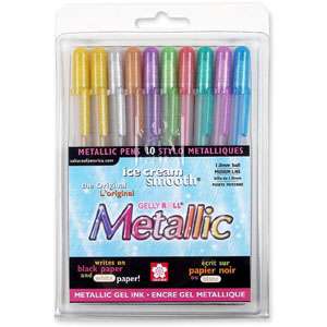 Sakura Gelly Roll Metallic 10pk 9 Assorted Color Pen Set 53482573708 