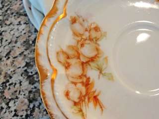   SAUCERS HAVE A FABULOUS UNUSUAL HAVILAND PATTERN, SO DONT MISS IT