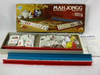 Mah Jongg Beginner’s Set Milton Bradley 1975 Bilingual Complete 