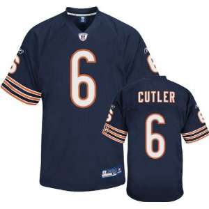  Jay Cutler Jersey Reebok Authentic Navy #6 Chicago Bears 