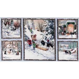  44 Wide Winters Gleam Sleigh Ride Panel Multi Fabric By 