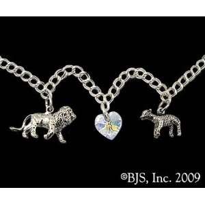   Lion, Lamb & Heart Charm Bracelet   Diamond Heart 