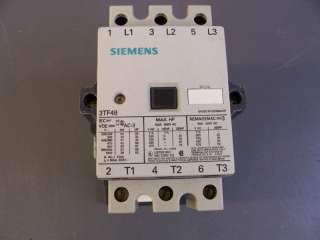 Siemens 3TF48 Contactor Size 3 120 Volt Coil Used  