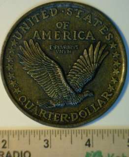 1916 Standing Liberty Quarter US Commemorative Large Token   Medal 