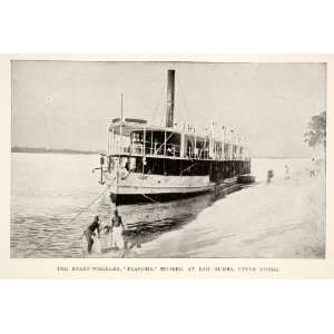  1905 Print Ship Stren Wheeler Flandre Moored Bad Bumba 