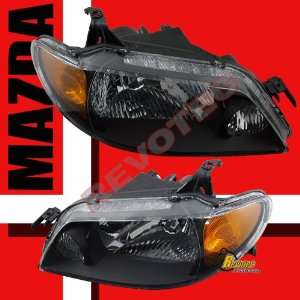  Mazda Protege Wagon Headlights JDM Black Headlights Amber 2001 2002 