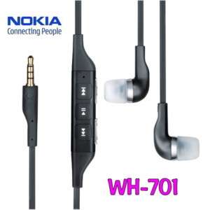 WH 701 Black in Ear headphone Mic Nokia N8 5800 X6 N97  