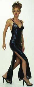 Stunning Black Lycra Rhinestone Evening Ballroom dress  