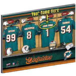  Miami Dolphins Customized Locker Room 12x15 Laminated 