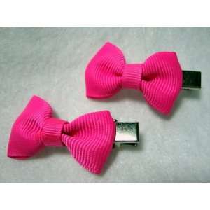  Pair of Tiny Pink Girls Hair Bows Beauty