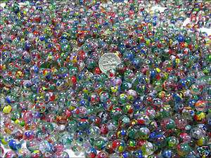 LB LOT 8MM ROUND SPECKLED GLASS BEADS (BD 607)  