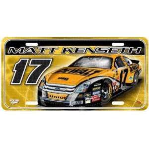  MATT KENSETH #17 METAL LICENSE PLATE WITH NAME, CAR AND NUMBER 