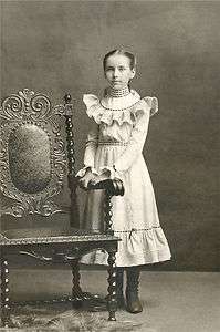 Preteen girl elegant chair 1880s Victorian large photo  