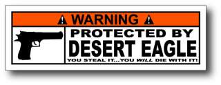 Protected By Desert Eagle Sticker 357 41 44 Magnum Mag  