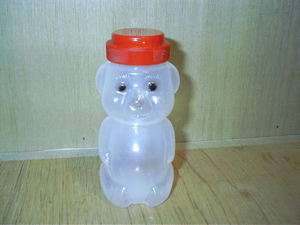 Vintage Honey Bear Plastic Bottle LDPE Red Cap  