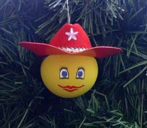 RED HAT COWGIRL HAT Custom Tree Ornament Antenna Ball  