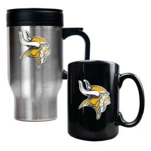 Minnesota Vikings Travel Mug & Ceramic Mug set  Kitchen 